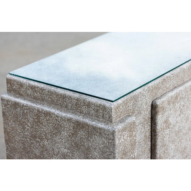 Vintage Postmodern 80s-90s Credenza Cabinet With Glass Top For Sale - Image 9 of 16