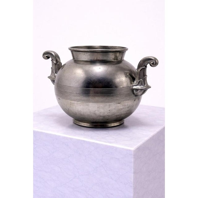Swedish Art Deco Pewter Vase from GAB Guldsmedsaktiebolaget, 1939 For Sale - Image 3 of 8