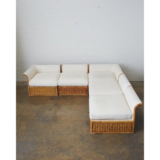 Michael Taylor Style Rattan Wicker Sectional Sofa Chairish