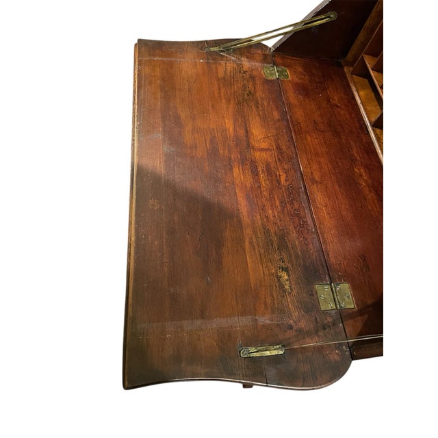 Antique 1890s French-Style Secretary Desk With Carved Cabriole Legs Details For Sale - Image 9 of 12