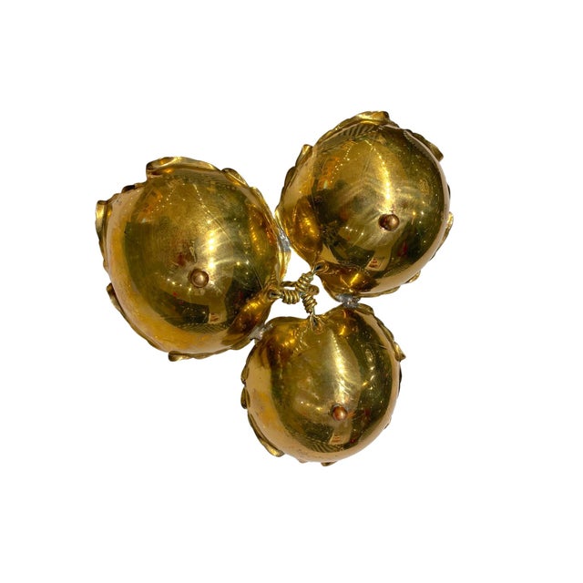 Mid 20th Century Alfredo Sciarrotta Mid-Century Modern Brass Triple Leaf Centerpiece Bowl, Newport, Rhode Island For Sale - Image 9 of 10