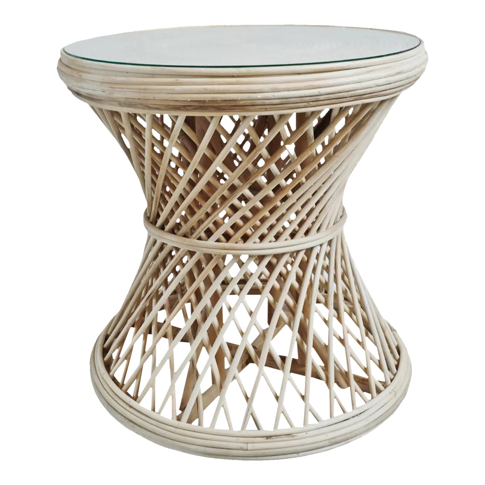 Hourglass Wicker Side Table Chairish