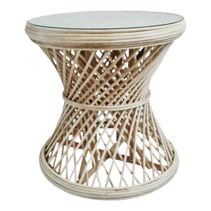 Hourglass Wicker Side Table