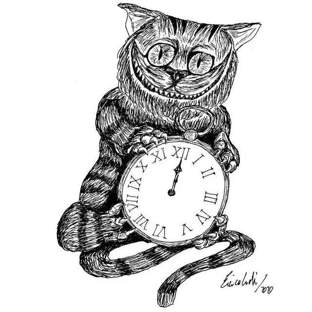 Contemporary Enrico Josef Cucchi, The Cheshire Cat, Original Drawing, 2020 For Sale - Image 3 of 3