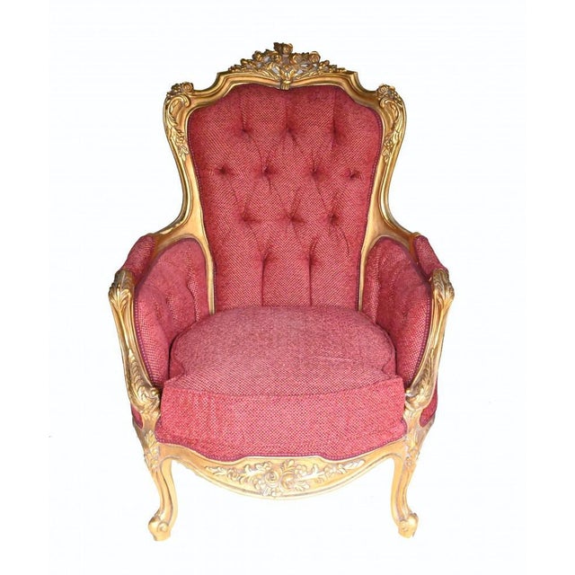 Gold French Empire Gilt Salon Armchair For Sale - Image 8 of 8