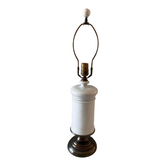 Vintage Glass Pharmacy Table Lamp by Paul Hanson For Sale