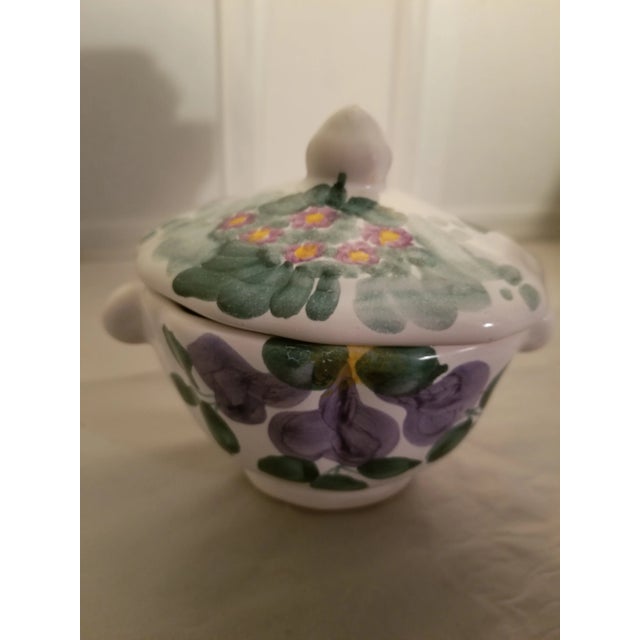 Beautiful Jam/Condiments/Sugar Dish is absolutely beautiful. Vintage Italian Ceramic Jam/Sugar Lidded Dish Italian Mark