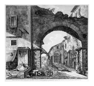 Luigi Rossini - View of Tivoli Mixed of Ancient and Modern (\.) - Etching - 1824