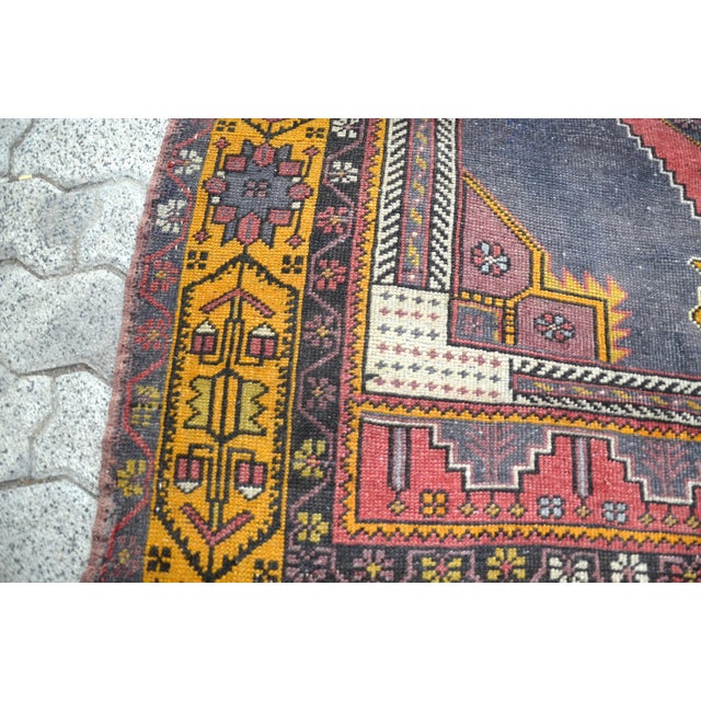 Vintage Oushak Anatolian Medallion Design Rug For Sale - Image 9 of 11