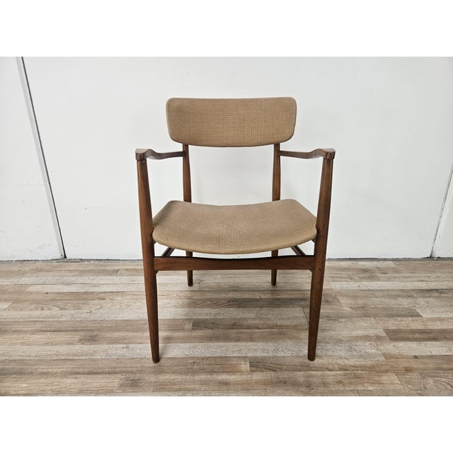 1970s Swedish Armhair in Wood and Brown Fabric, 1970 For Sale - Image 5 of 14