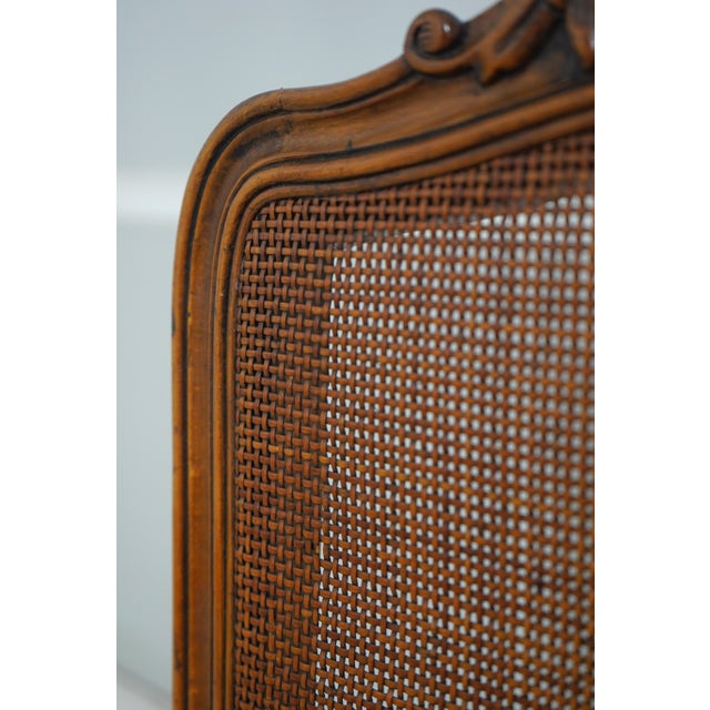 Wood Set of 6 French Louis XV Walnut Cane Back Dining Chairs For Sale - Image 7 of 18