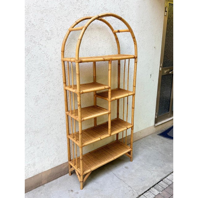 Bookcase in Bamboo, Malacca and Vienna Straw from Vivai del Sud, 1960 For Sale - Image 10 of 13