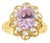 Pink Ice & Cubic Zirconia Cocktail Ring, Size 8 For Sale