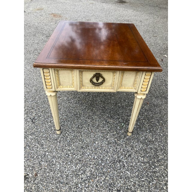 Cream Vintage Cream Accent Table by American of Martinsville For Sale - Image 8 of 8
