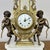 Louis XV Brass Marble Garniture Set with Candelabras, Set of 3 For Sale - Image 5 of 18