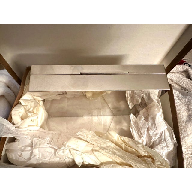 Chrome Vintage 1960's Gucci Silver/Gold Plate Trinket Box For Sale - Image 8 of 13