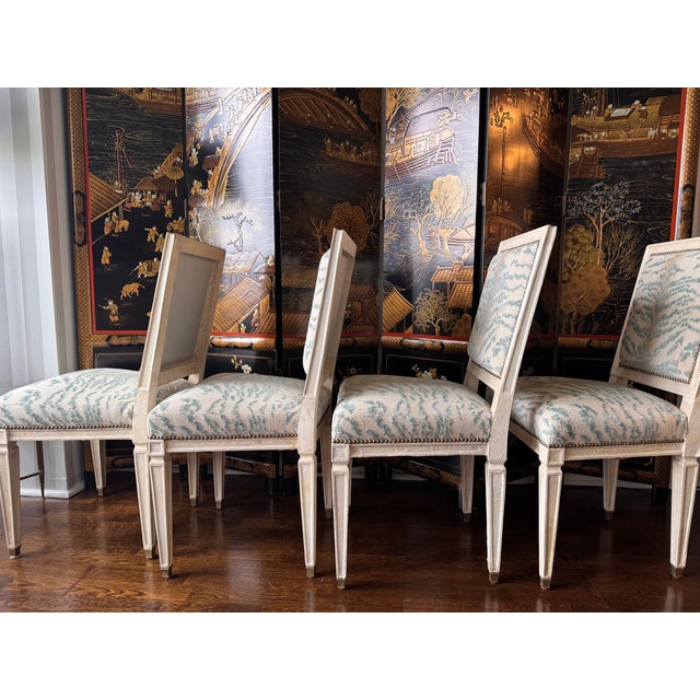 1930s Jean-Michel FrankLouis XVI Style, 4 Dining Side Chairs, Parchment, France For Sale In New York - Image 6 of 17