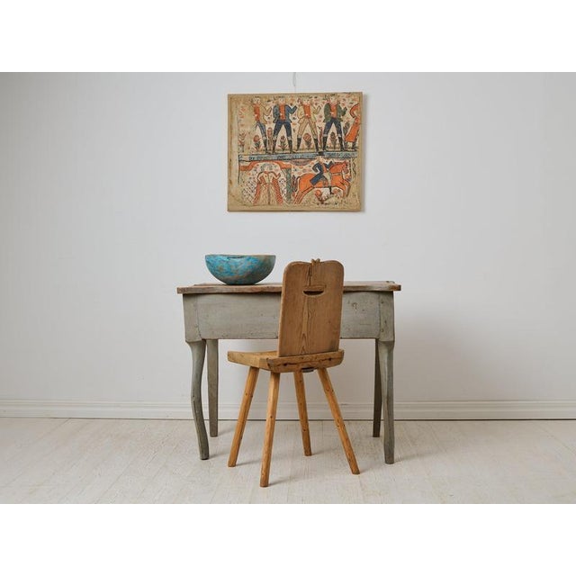 Unusual folk art table from northern Sweden made during the rococo period. This console or side table is made by hand in...
