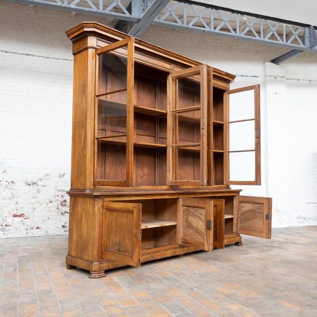 Large Walnut Display Bookcase, 19th Century For Sale - Image 4 of 14