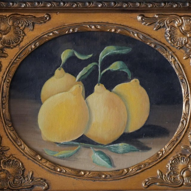 French School, Still Life with Lemons, 1890s, Oil For Sale - Image 4 of 8