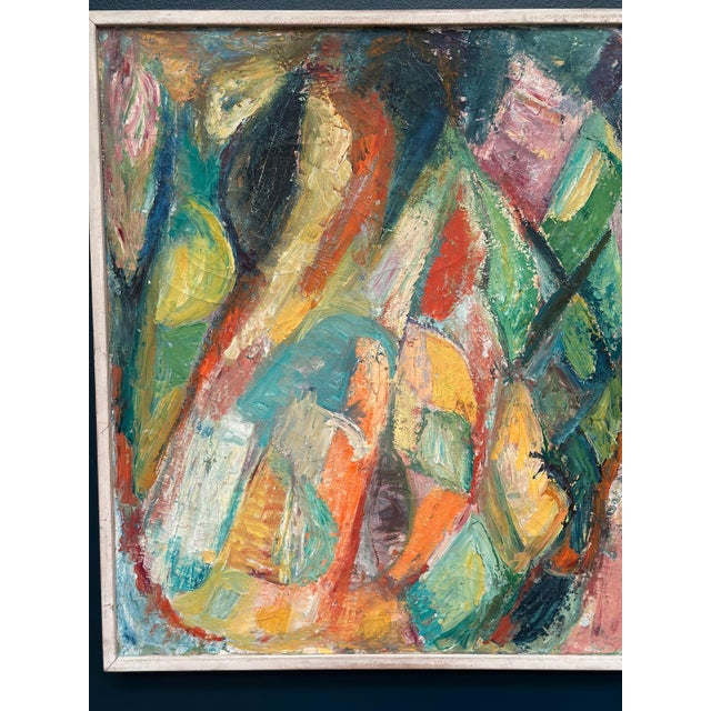 Abstract Composition, 1950s, Oil on Canvas, Framed For Sale - Image 18 of 18