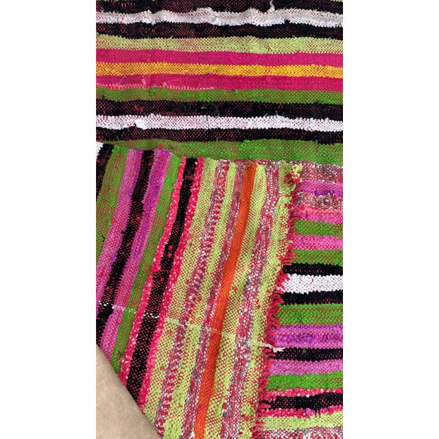 Pink Kilim Vintage Moroccan Rug - 3'2" X 7'2" Ft For Sale - Image 8 of 11