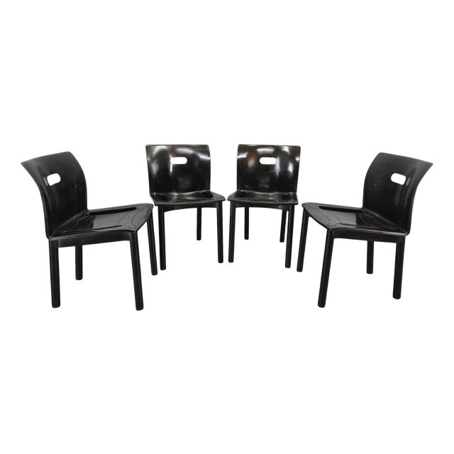 Model 4870 Chairs attributed to Anna Castelli Ferrieri for Kartell, 1980s, Set of 4 For Sale