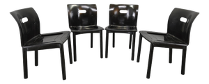 Model 4870 Chairs attributed to Anna Castelli Ferrieri for Kartell, 1980s, Set of 4