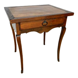 19th Century French Louis XV Walnut One Drawer Side Table
