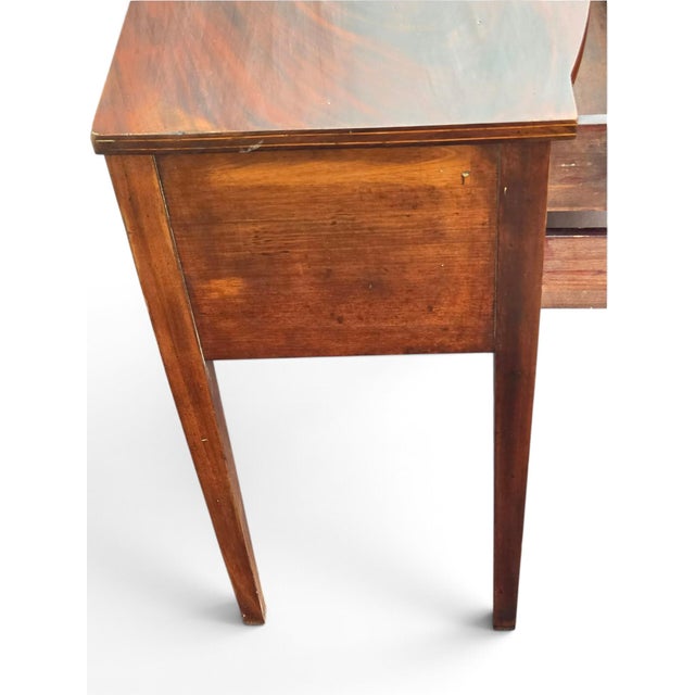 Wood 19th Century English Sheraton Mahogany Stencil Inlay Nightstand. For Sale - Image 7 of 9