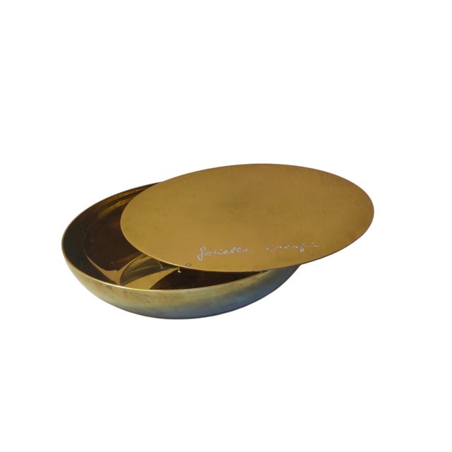 Antivento Ashtray with Brass Lid by Gabriella Crespi, Italy, 1960s For Sale - Image 14 of 17