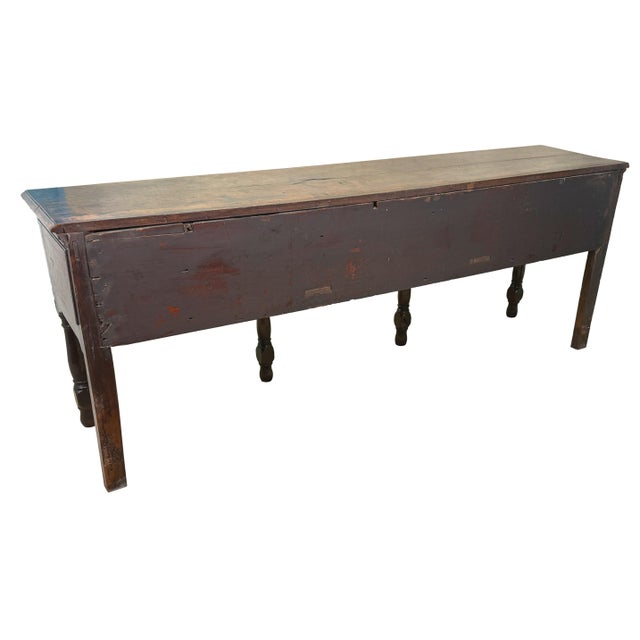 Large Early 18th Century English George I Oak Dresser Base, 1720 For Sale - Image 4 of 12
