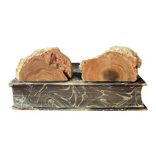 Pair of Asian Stone Geode Bookends For Sale