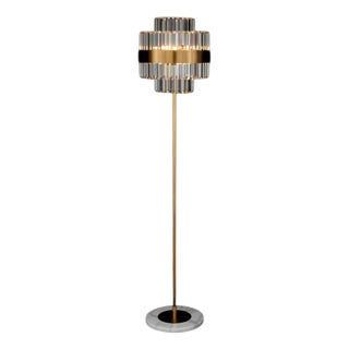 Collection Minerva Floor Lamp in Metal and Crystal by Jago For Sale