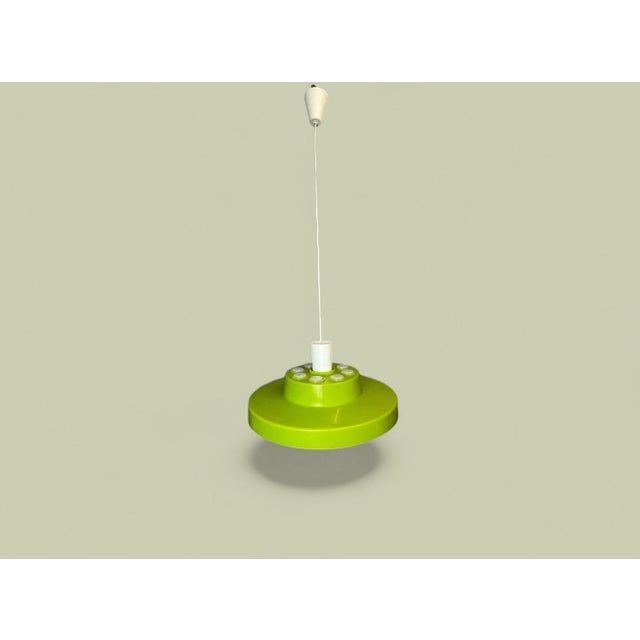 1970s Large Space Age UFO Lamp in Green Acrylic, 1970s For Sale - Image 5 of 12