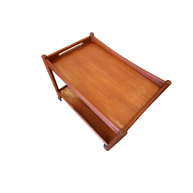 AT-45 Serving Trolley in Teak by Hans J. Wegner for Andreas Tuck, Denmark, 1960s For Sale - Image 11 of 14