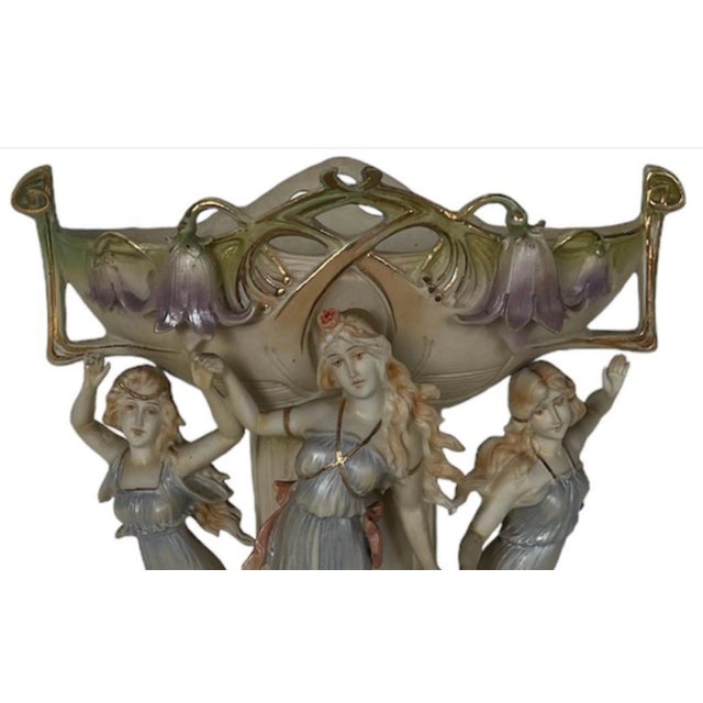 Begin 20th Century French Three Graces Art Deco Flower Bowl For Sale - Image 4 of 6