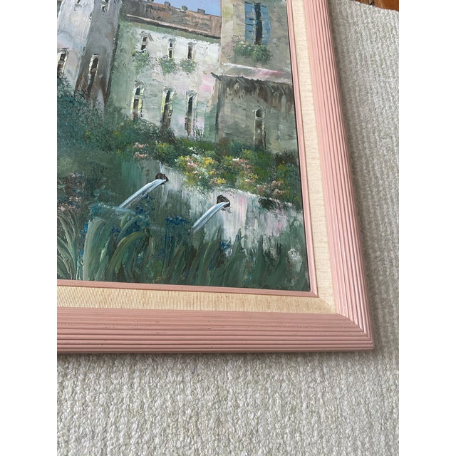 1980s Jane Mabry Original Large Oil Painting "Sail Boat Palace" For Sale In Baltimore - Image 6 of 12