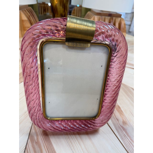 Pink Murano Glass Picture Frame For Sale In Los Angeles - Image 6 of 6