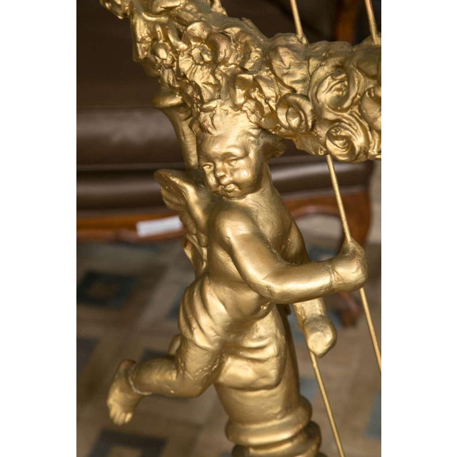 Baroque Harp Sculpture With Carved Angels Chairish