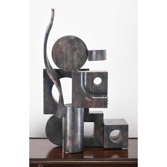 Abstract Signed Eugene Perry Stainless Steel Art Sculpture, 2018 For Sale - Image 3 of 11