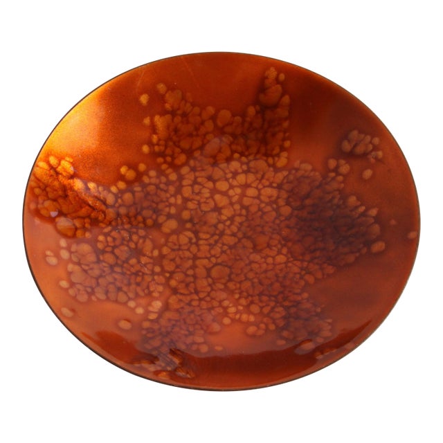 Mid Century Modern Enamel on Copper Dish by Kareka Chairish