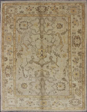 1990s Turkish Oushak Rug-4'0 X 5'4