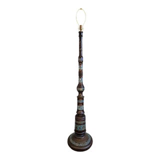Egyptian Revival Bronze Cloisonne Floor Lamp For Sale