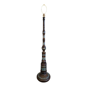 Egyptian Revival Bronze Cloisonne Floor Lamp