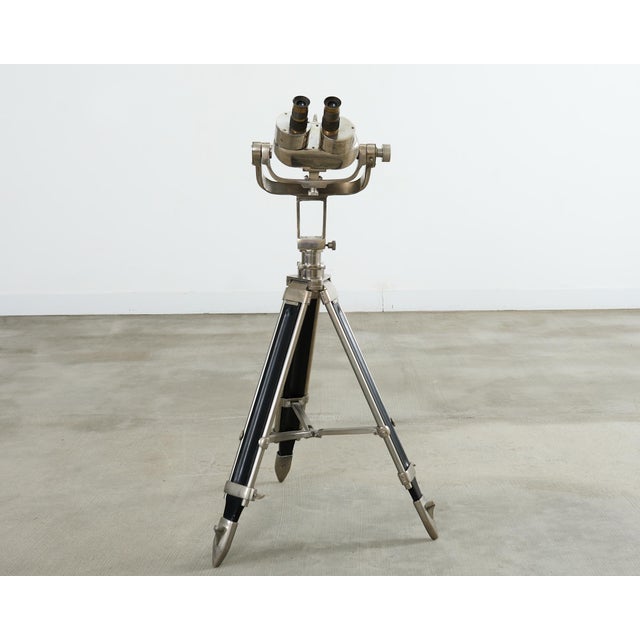 Wood 20th Century Wwii Style Anti-Aircraft Binoculars on Stand For Sale - Image 7 of 12