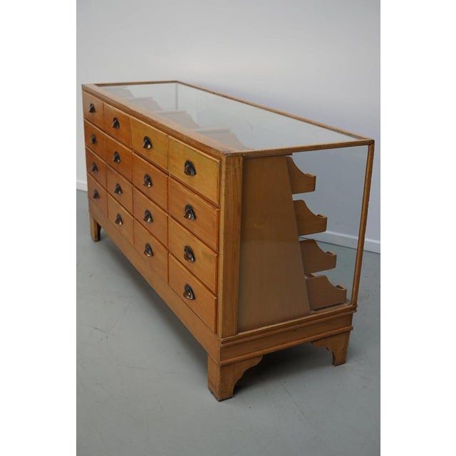 Antique English Beech Glass Shop Counter Cabinet, 1920-1930s For Sale - Image 18 of 18