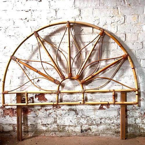 Vintage Bamboo Headboard for Queen Size Bed For Sale - Image 11 of 11