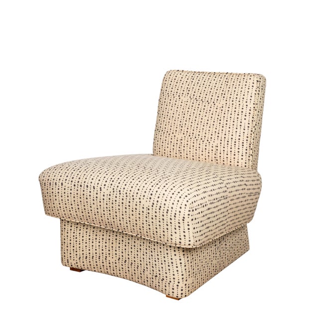 This pair of WDA Home chairs, inspired by James Mont are upholstered in a hand block printed Indian cotton textile. They...