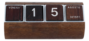 Perpetual Calendar in Wood and Aluminum, 1970s